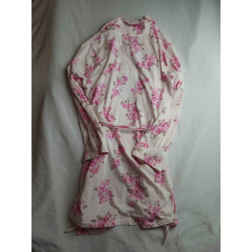 Laura Ashley Robe Womens Medium Pink Floral Loungewear Shabby Cottagecore - Picture 7 of 8